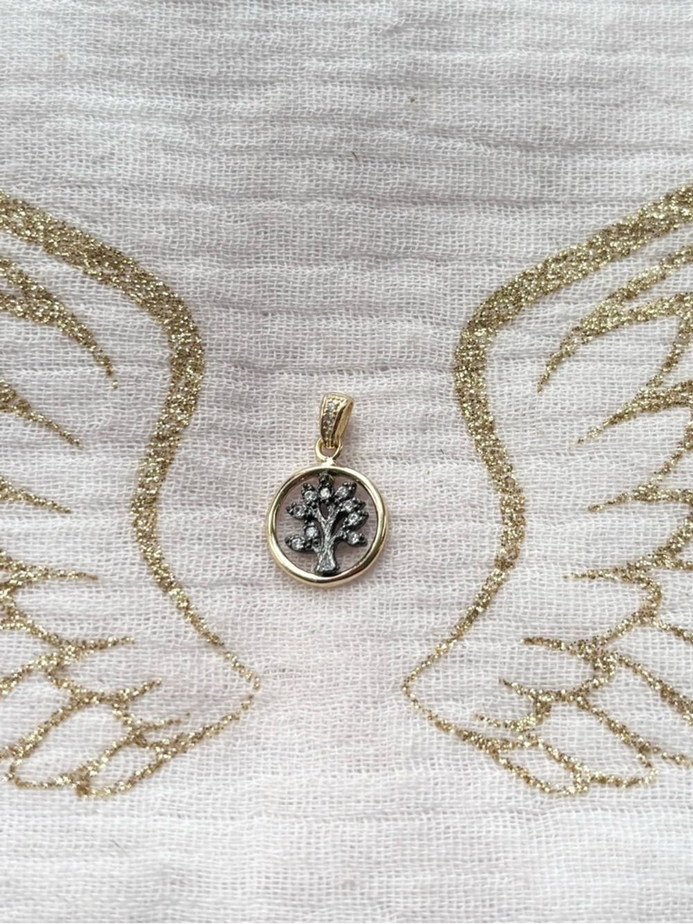 Dainty Gold Plated Sterling Silver Tree of Life Pendant Necklace Charm